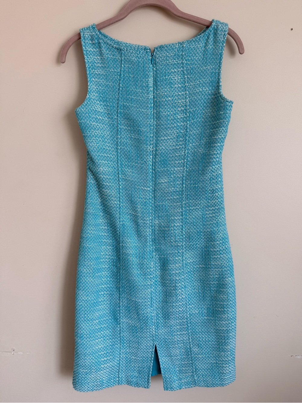 Talbots Turquoise Textured Sheath Dress - Picture 2 of 4